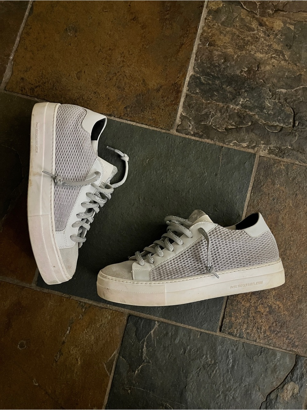 P448 Low-Top Mesh Women's Sneakers in Light Gray